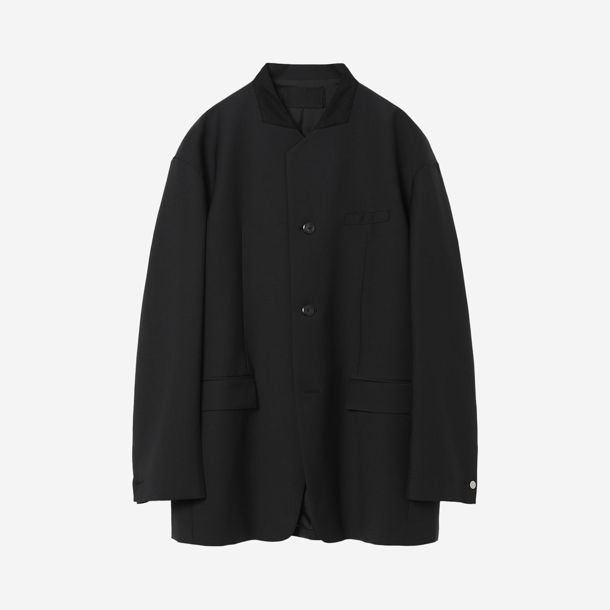 Collarless Oversized Jacket / black – th products
