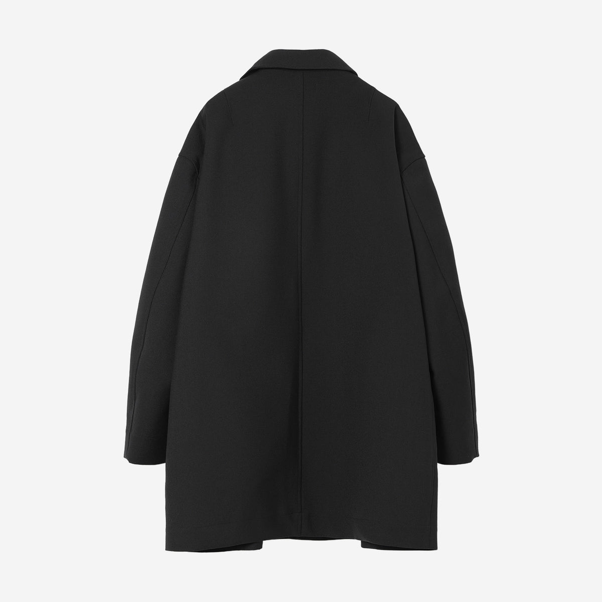 Bonding Stand Fall Collar Coat / black – th products