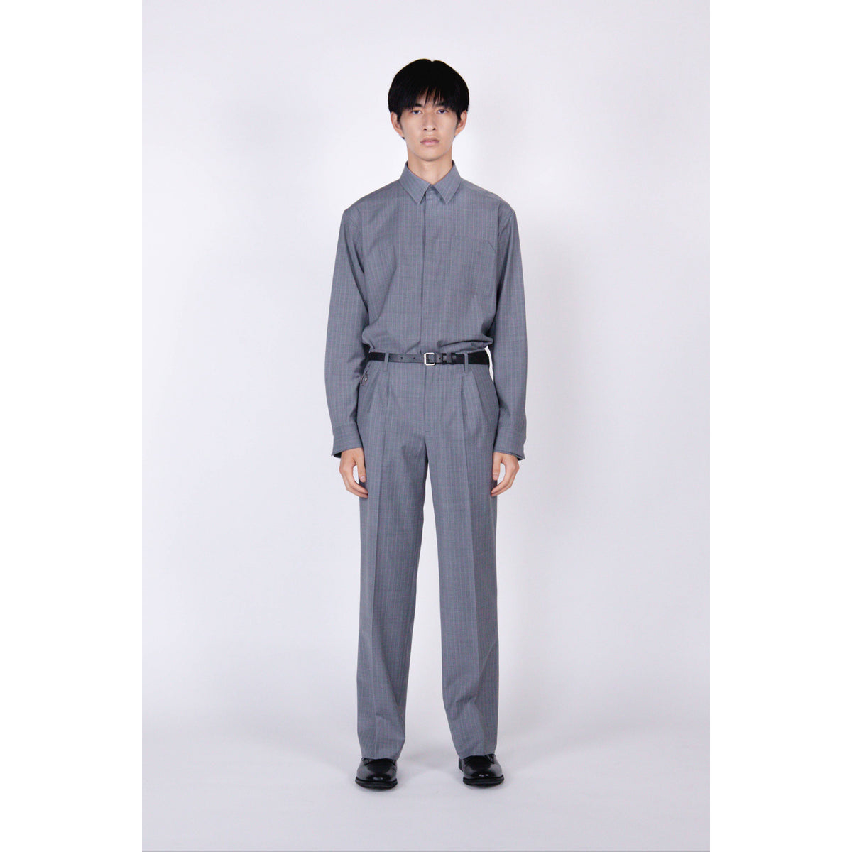 th products ティーエイチ プロダクツ QUINN Wide Tailored Pants クイーン ワイド ストライプ テーラードパンツ スラックス グレー 2601-P01-101 QUINN / Wide Tailored Pants / gray stripe – th products