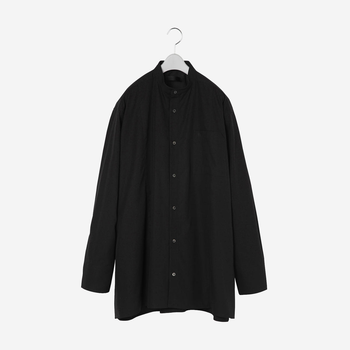 Oversized Band collar Shirt / black – th products