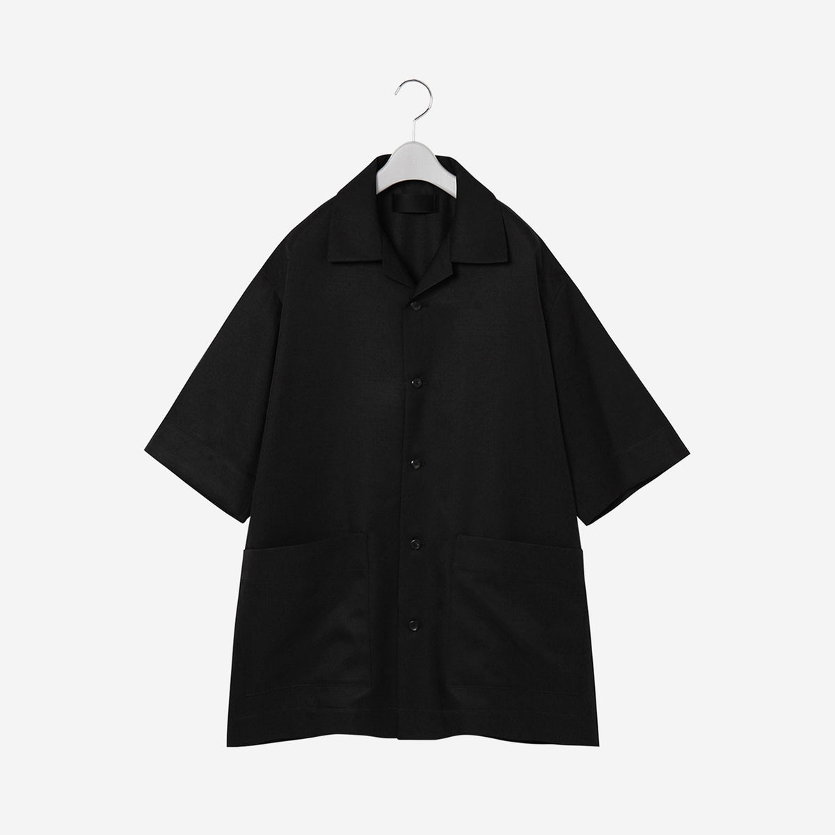 Open collar Shirt / black – th products