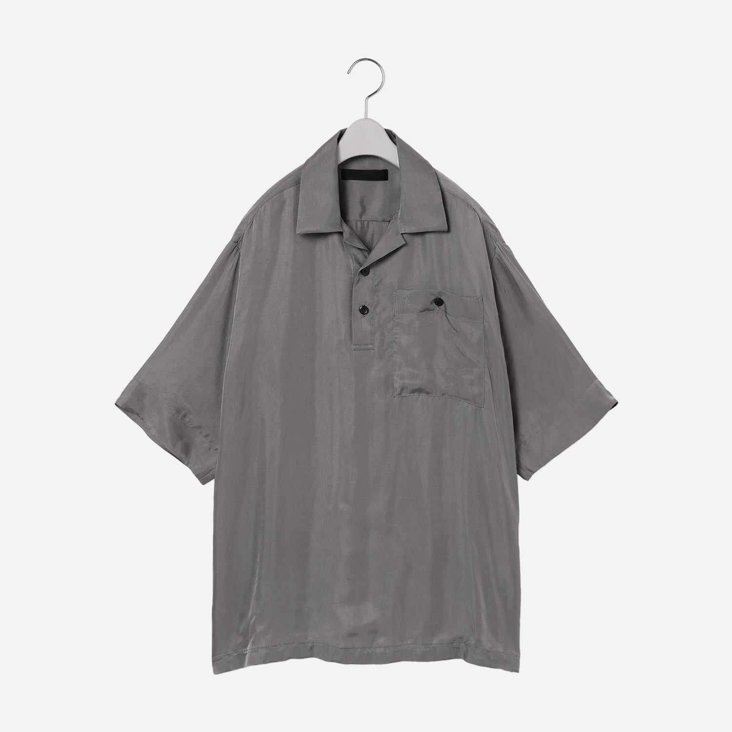 Bowling collar Half Sleeve Shirt (MID) / gray