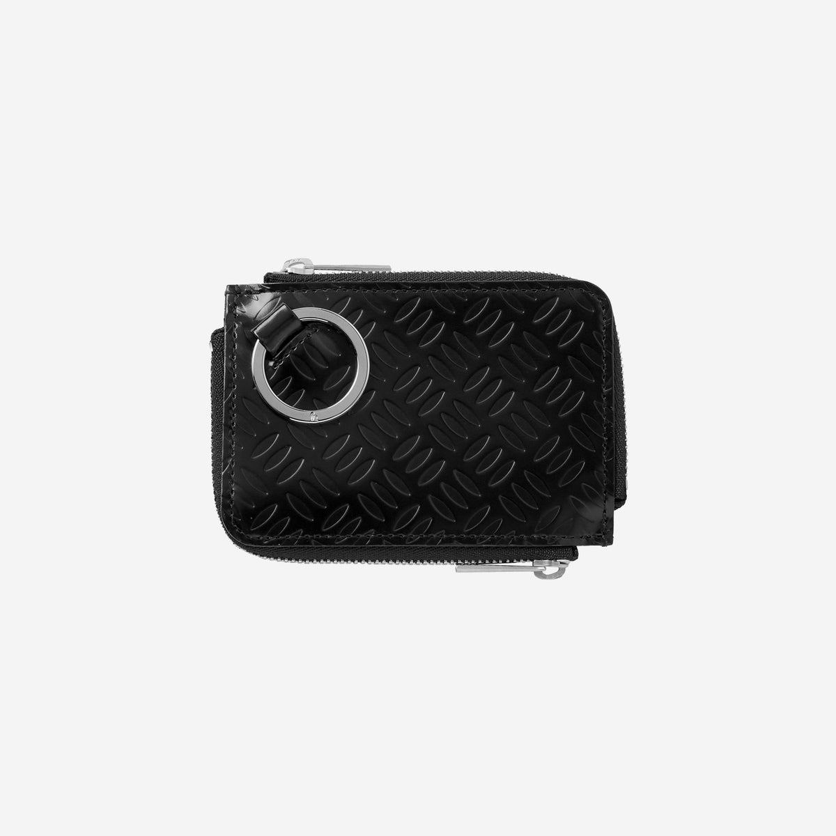 Embossed W ZIP Card Case / black × silver – th products