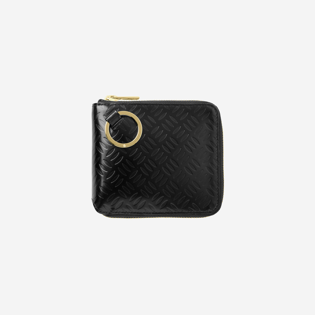 Embossed Zip Around Wallet / black × gold – th products