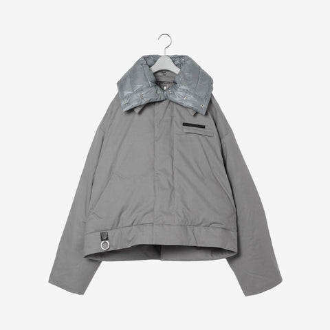 Double Collar Down Jacket / gray