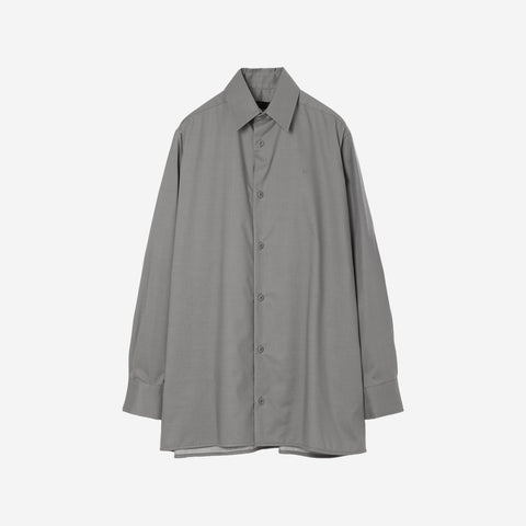 Technical Wool Oversized Shirt / gray