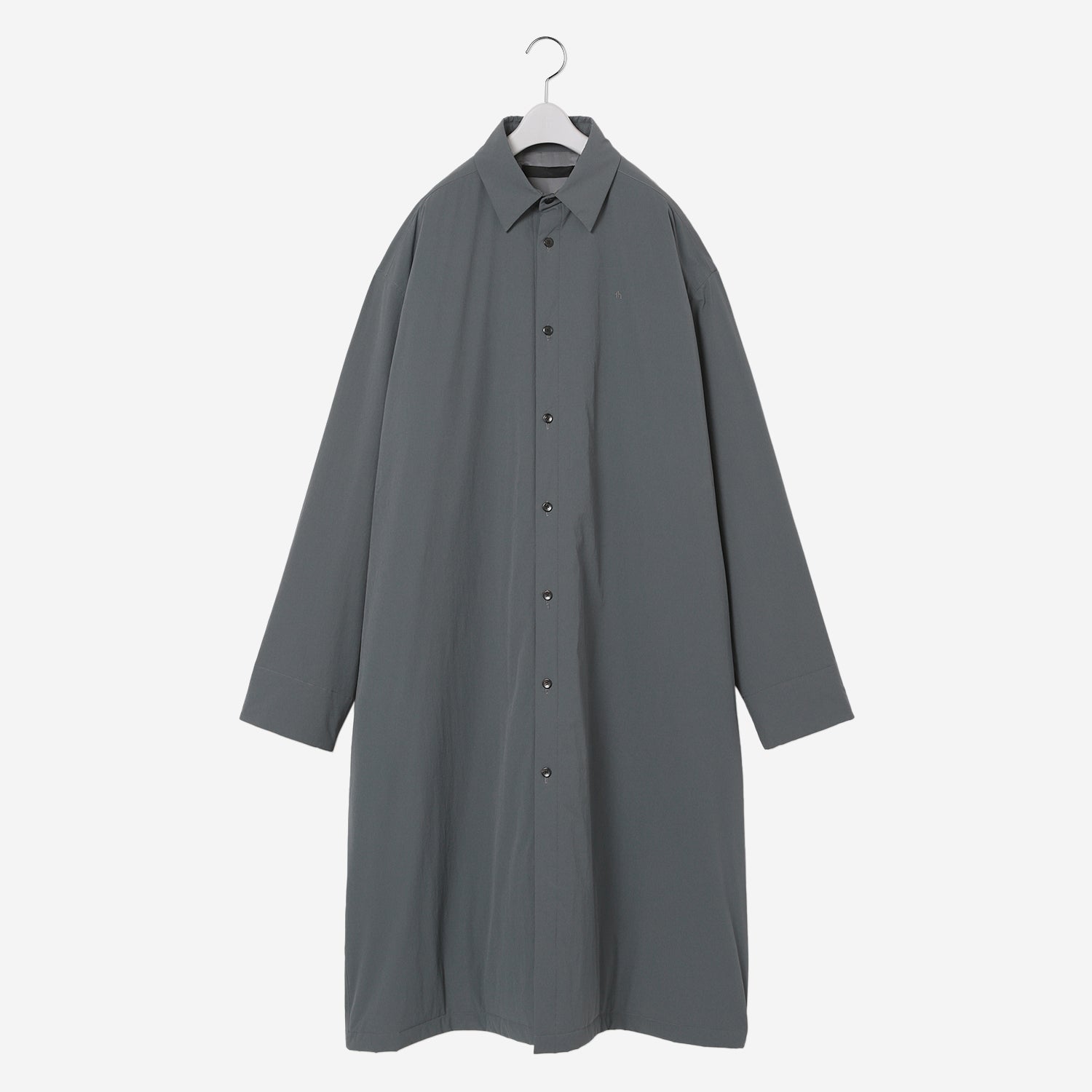 Padded Long Shirt Coat / gray