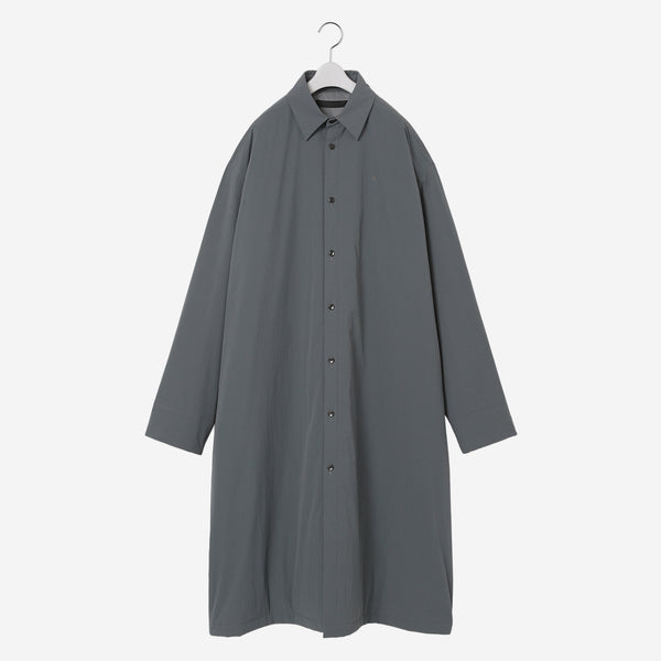 Padded Long Shirt Coat / gray