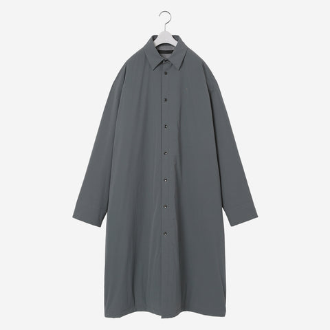 Padded Long Shirt Coat / gray