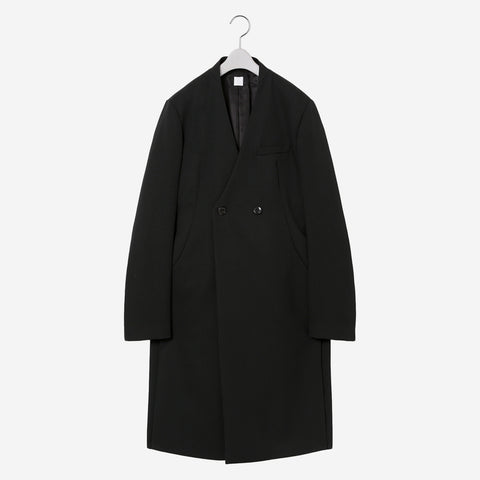 Collar Less Hidden Pocket Coat / black