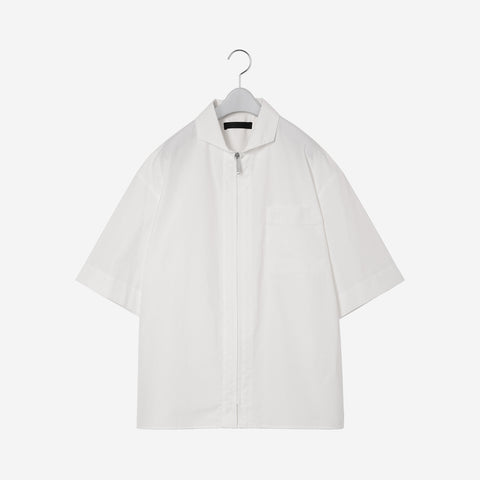 Midsize S/S Zip Shirt / white