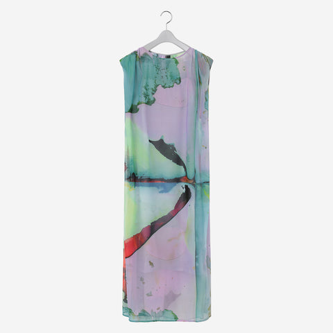 Roundneck Print Sheer Dress / color
