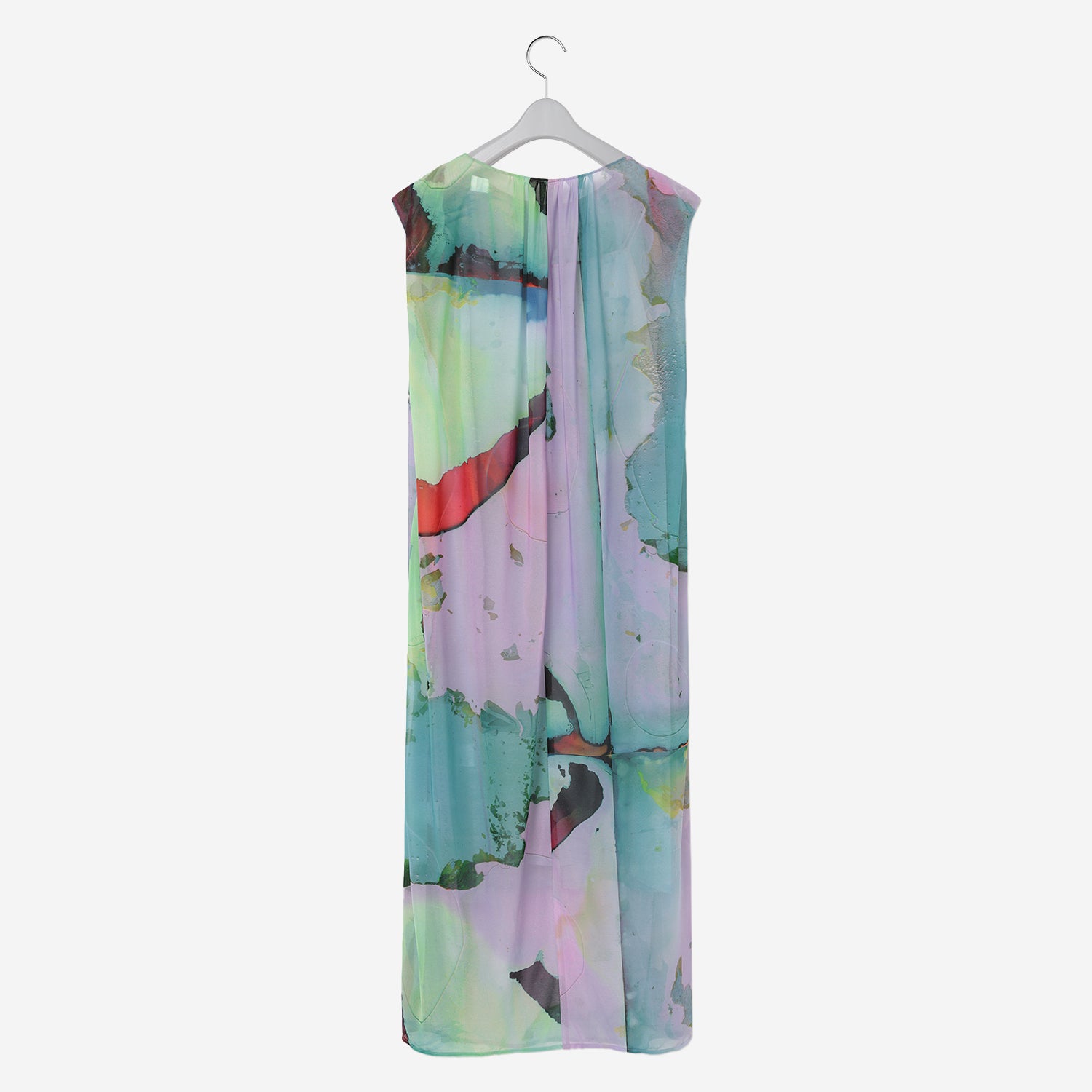Roundneck Print Sheer Dress / color