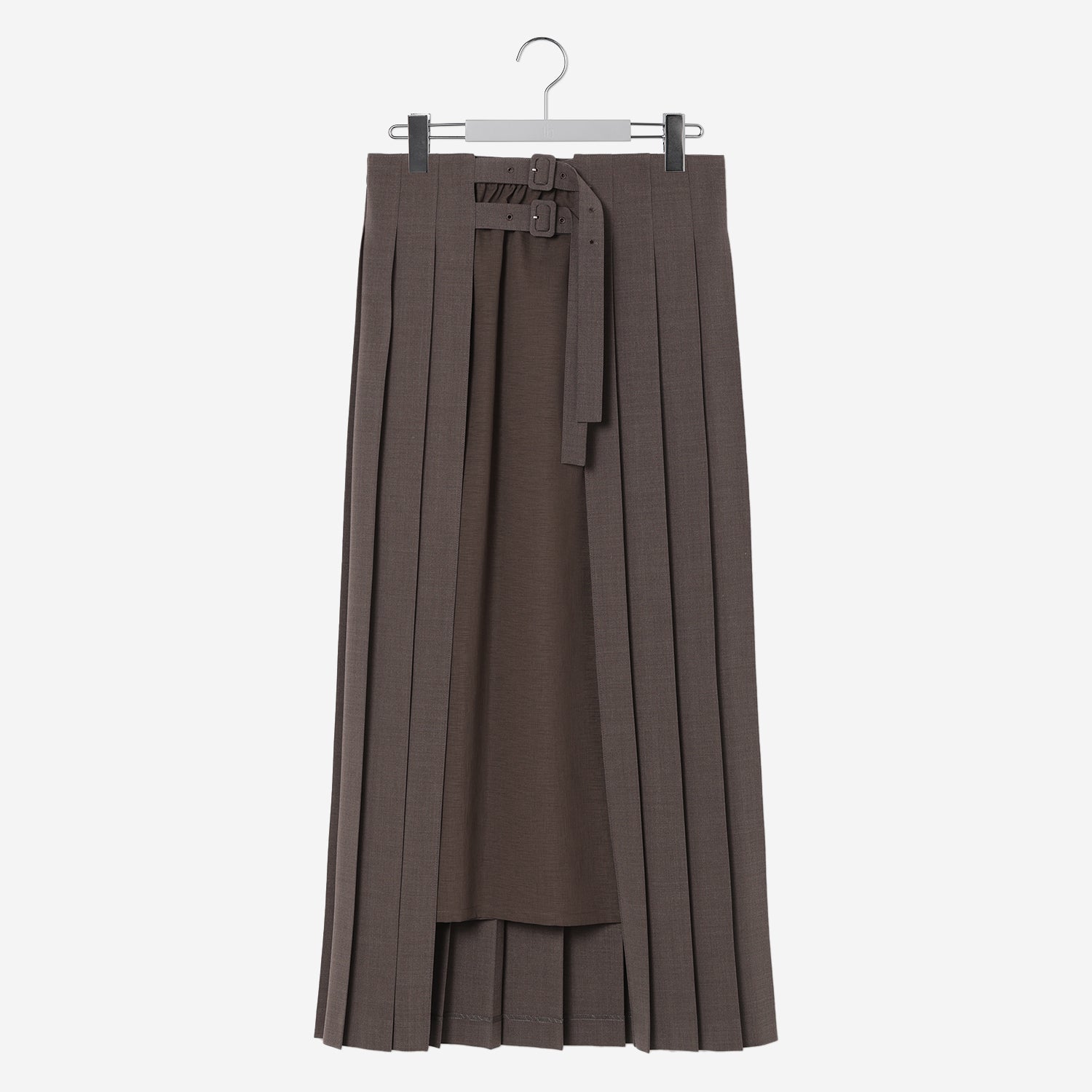 Layerd Pleated Skirt / brown