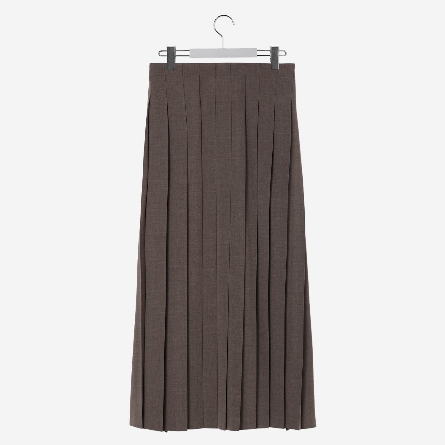 Layerd Pleated Skirt / brown