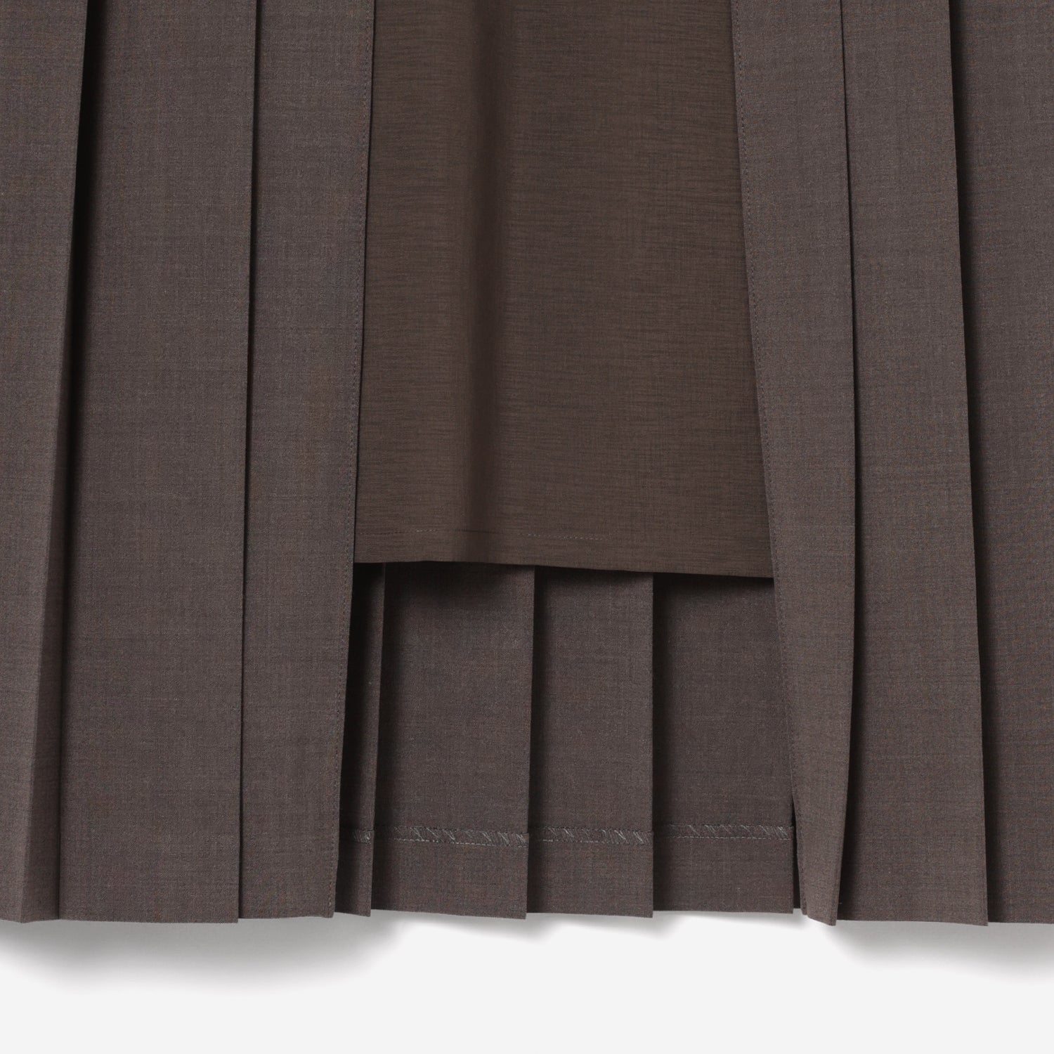 Layerd Pleated Skirt / brown