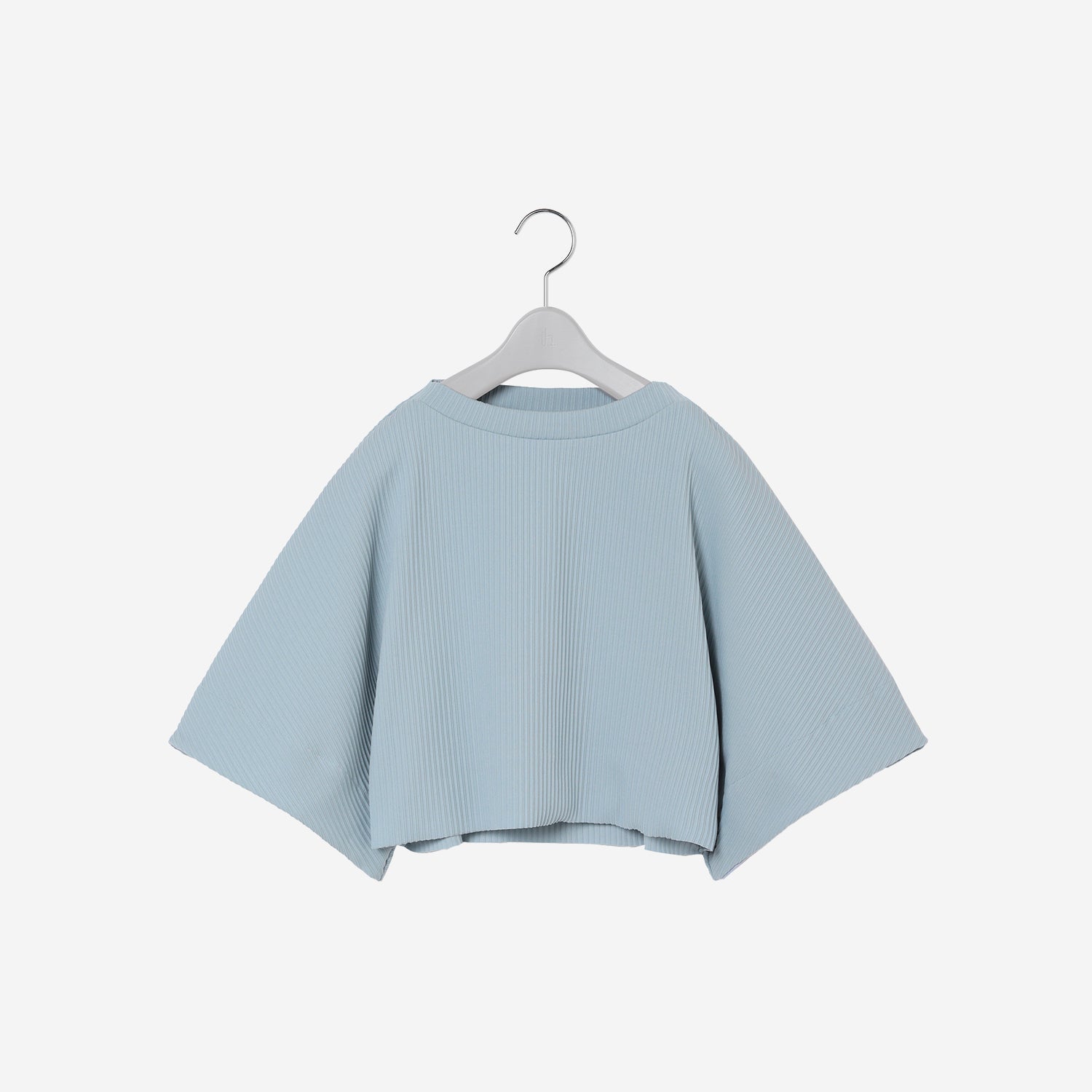 Pleats Knitted Cropped Tee / blue