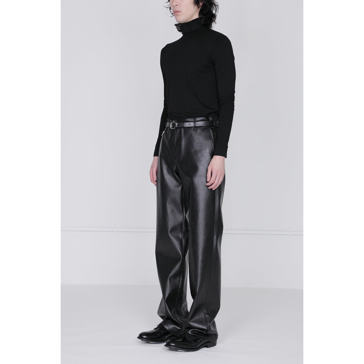 Synthetic Leather Pants / black