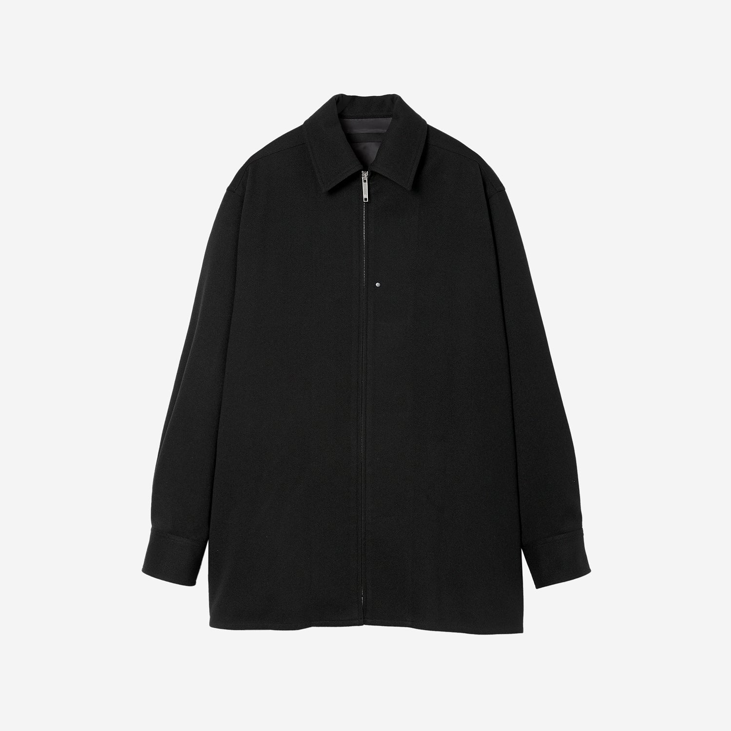 Oversized Zip Up Shirt / black