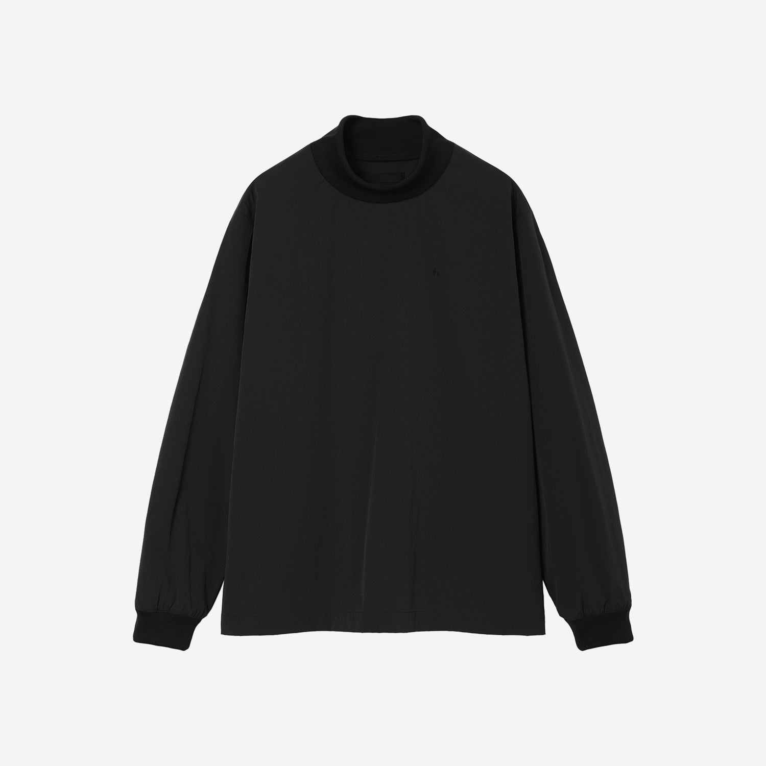 Nylon Mock Neck Tee / black