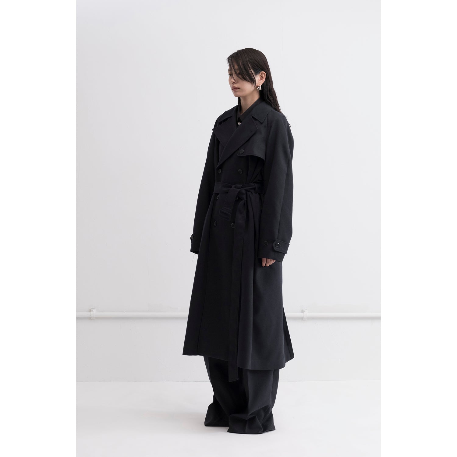 Wide Trench Coat / dark navy