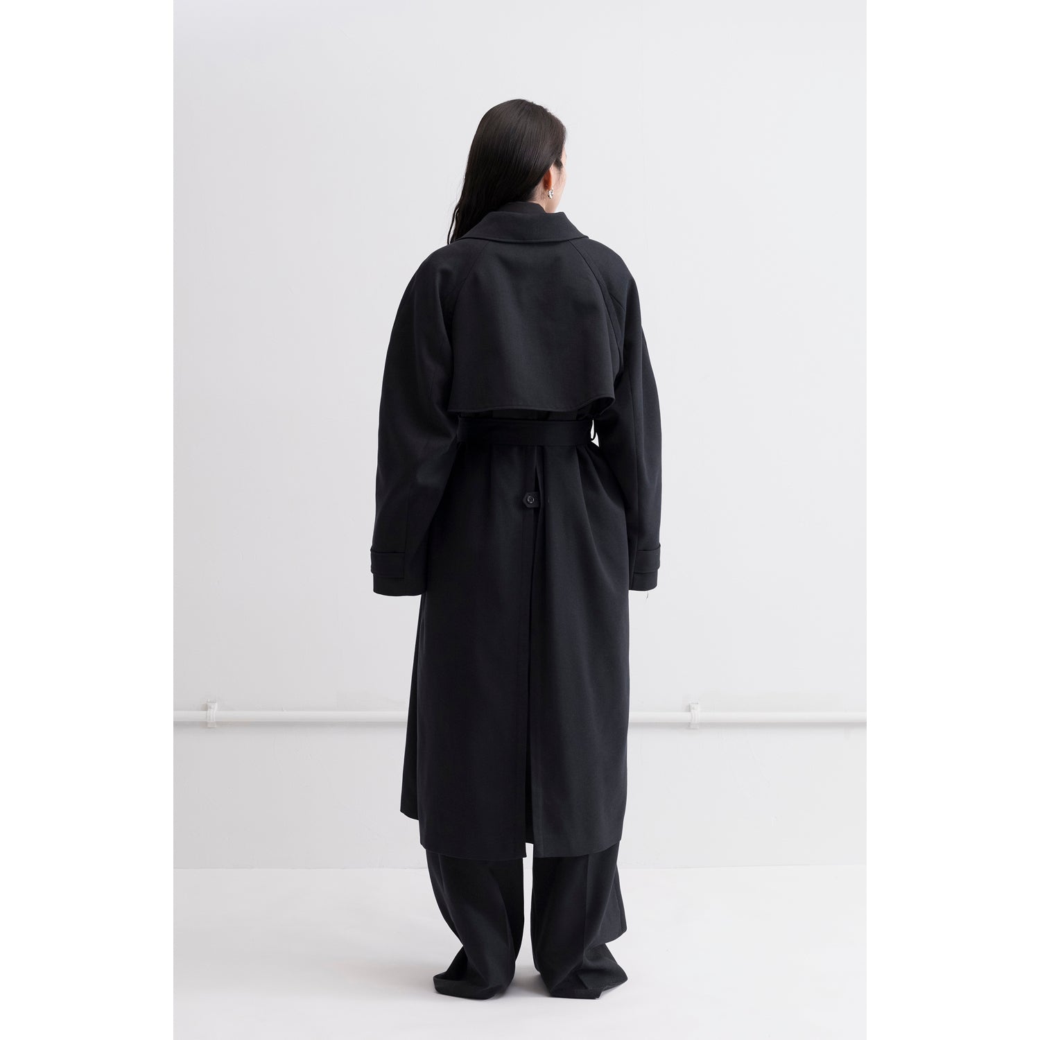 Wide Trench Coat / dark navy