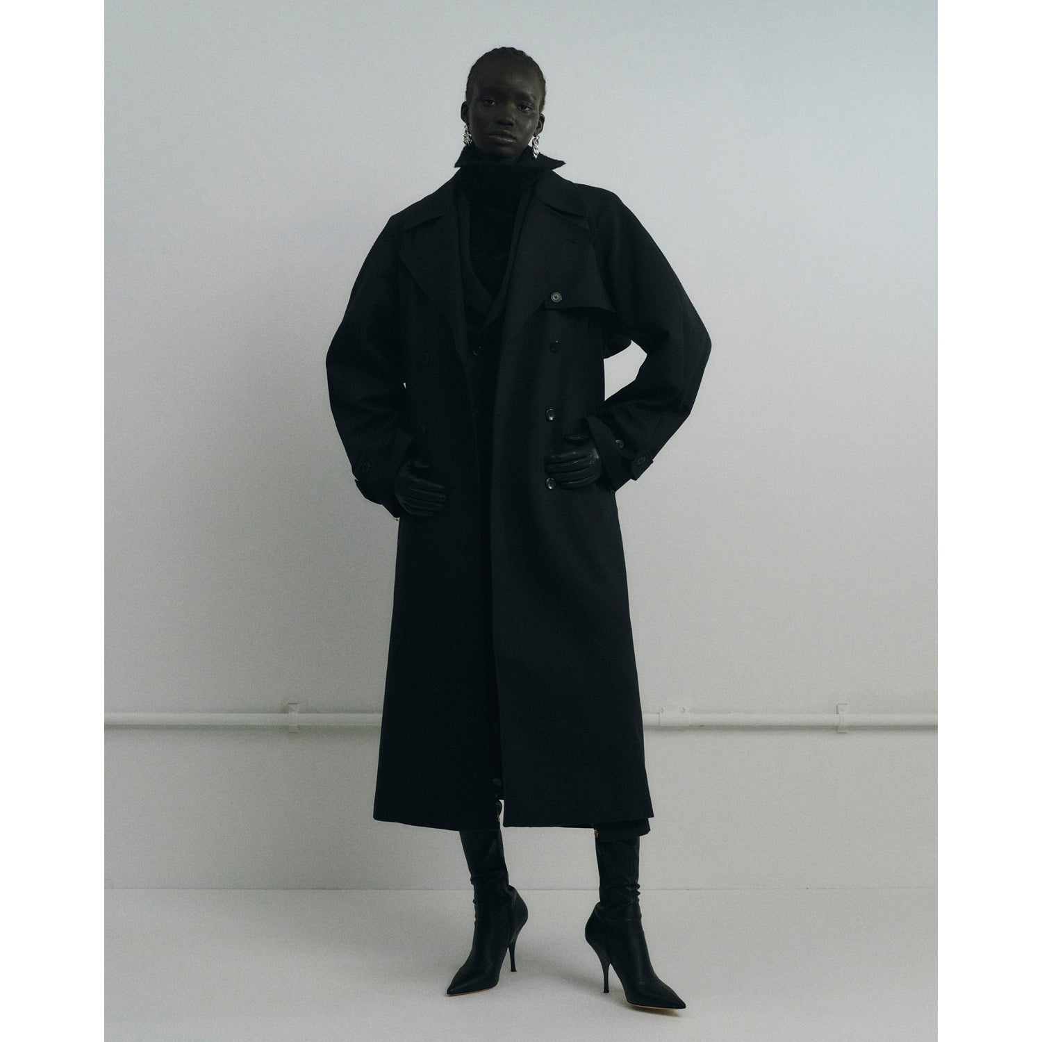 Wide Trench Coat / dark navy