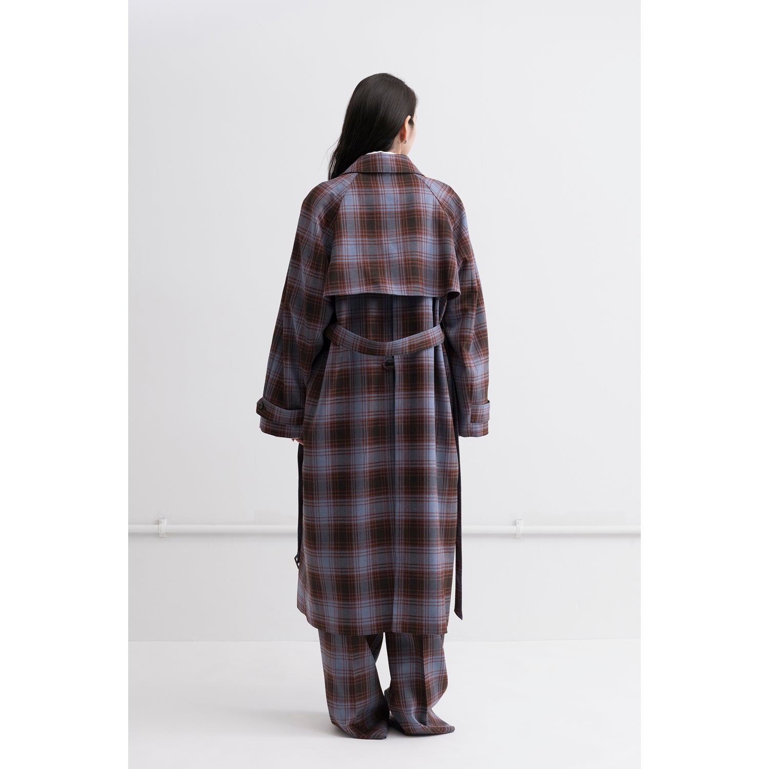 Wide Trench Coat / check