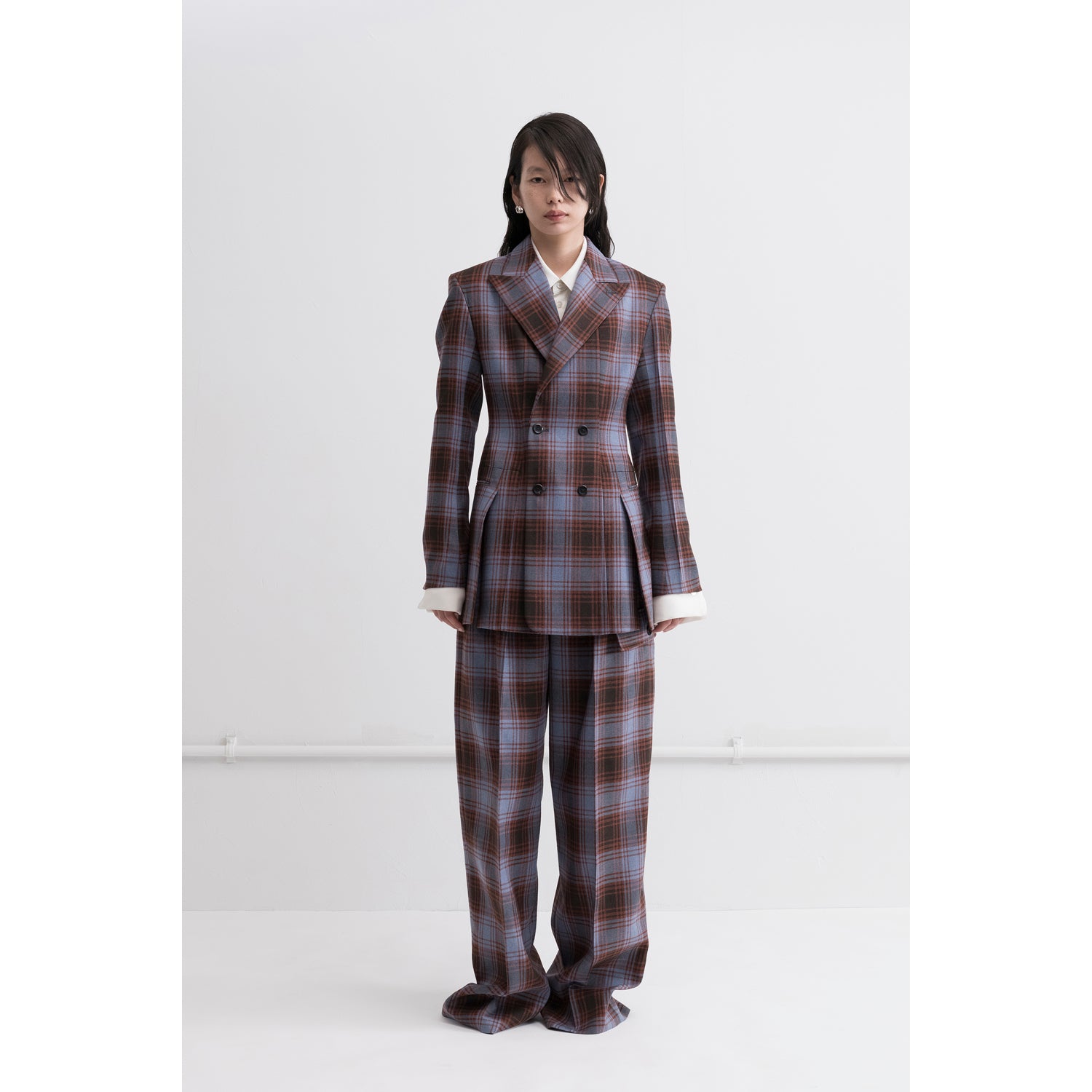 Double Front Vent Jacket / check