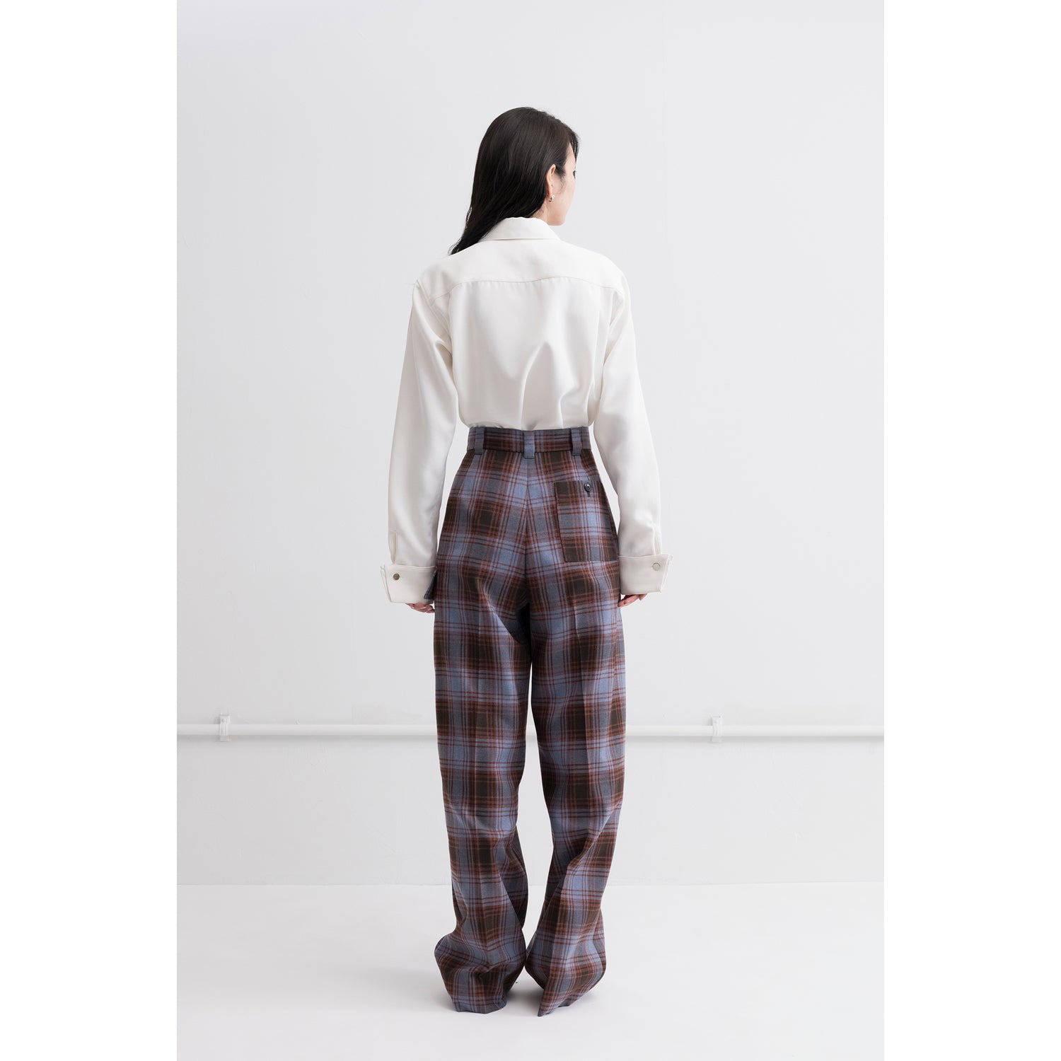 Wide Cargo Pants / check