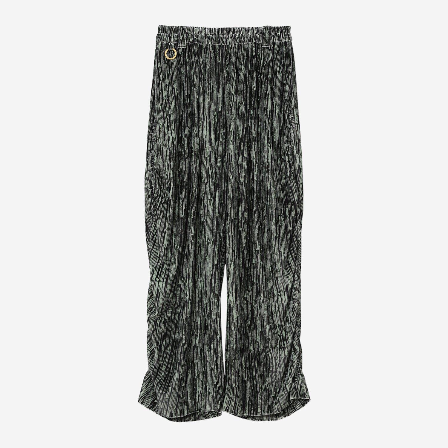 Printed Gather Wide Pants / forest