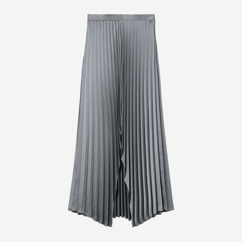 Cut Out Pleats Skirt / gray