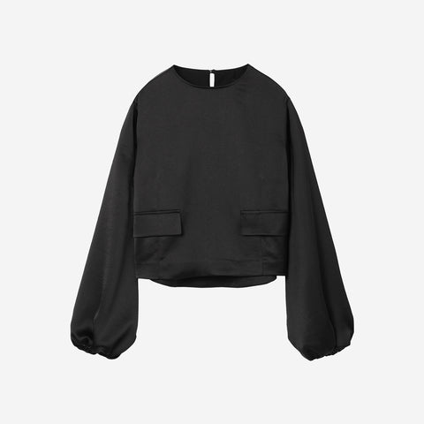 Sleeve Volume Top / black