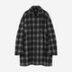 Bonding Stand Fall Collar Coat / gray check