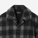 Bonding Stand Fall Collar Coat / gray check