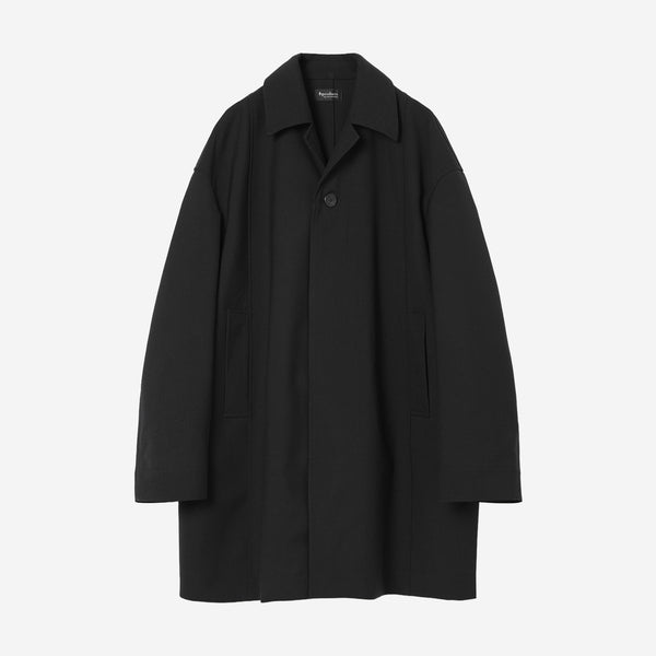 Bonding Stand Fall Collar Coat / black