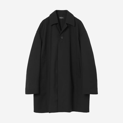 Bonding Stand Fall Collar Coat / black