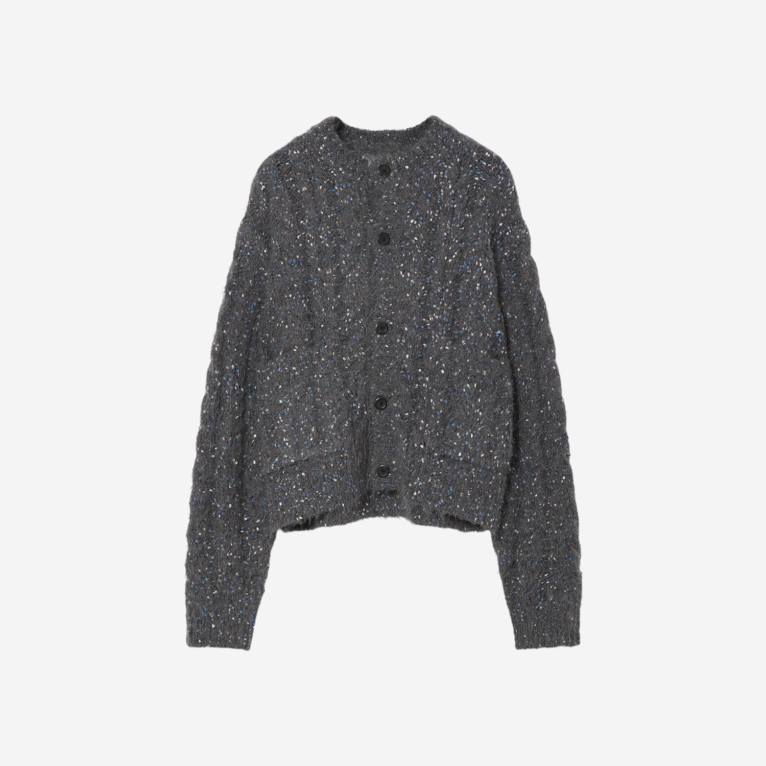 Color Nep Mole Knit Cardigan / gray