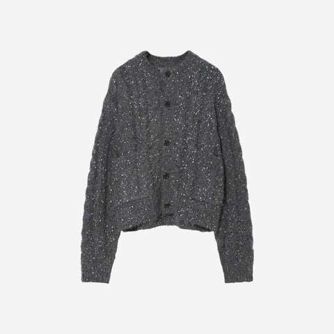 Color Nep Mole Knit Cardigan / gray