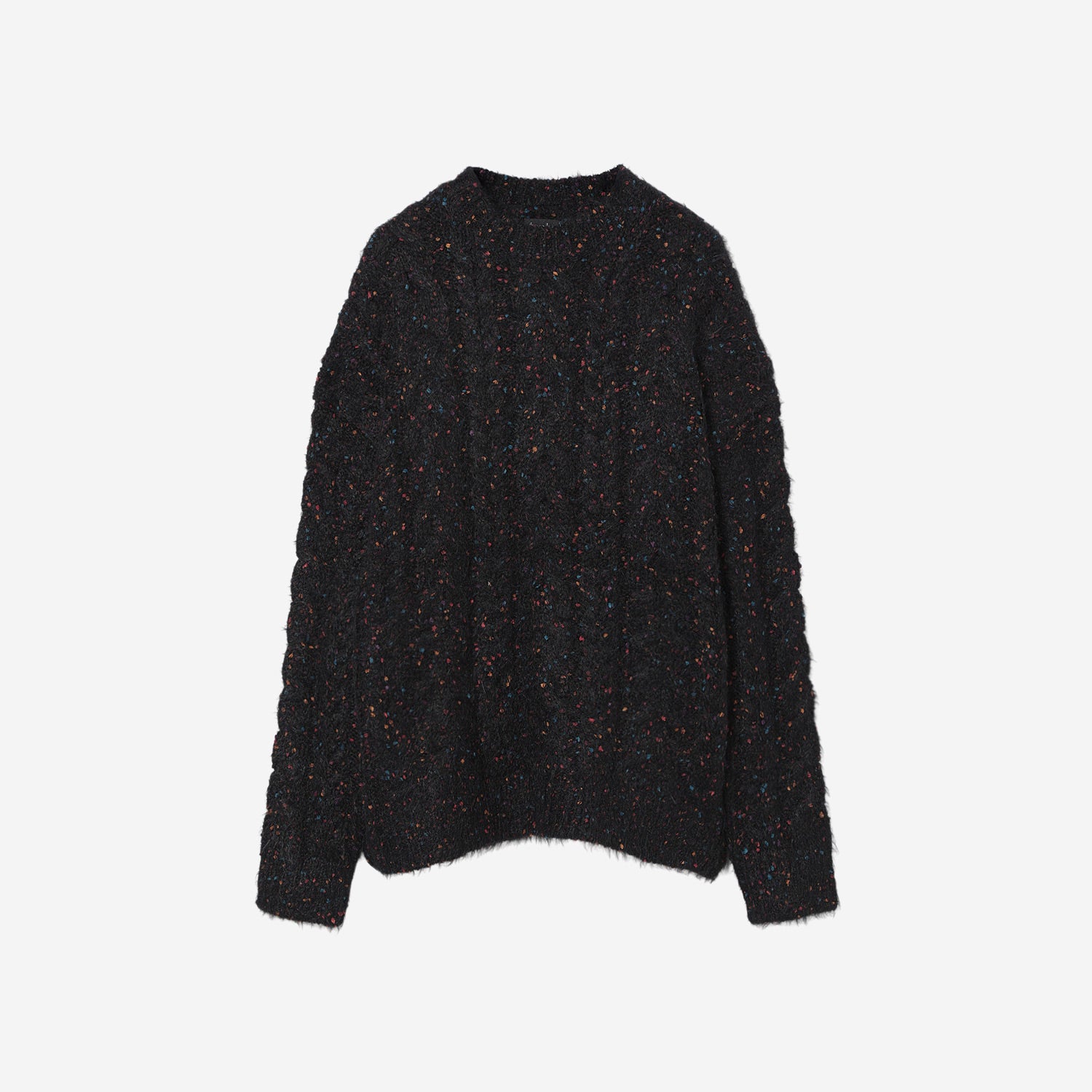 Color Nep Mole Knit Pullover / black
