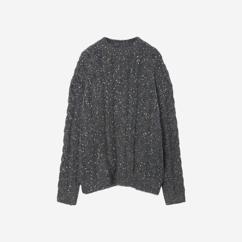 Color Nep Mole Knit Pullover / gray
