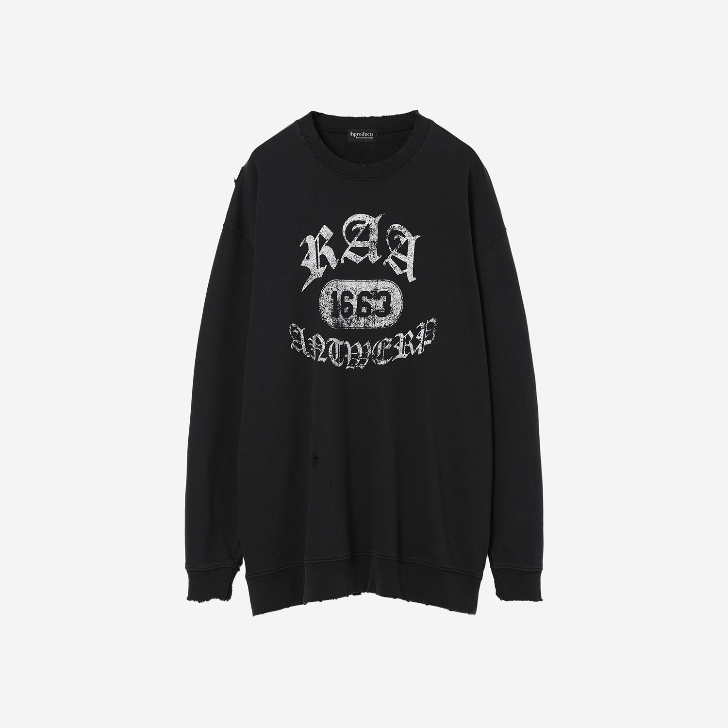 Damaged College Sweatshirt / black
