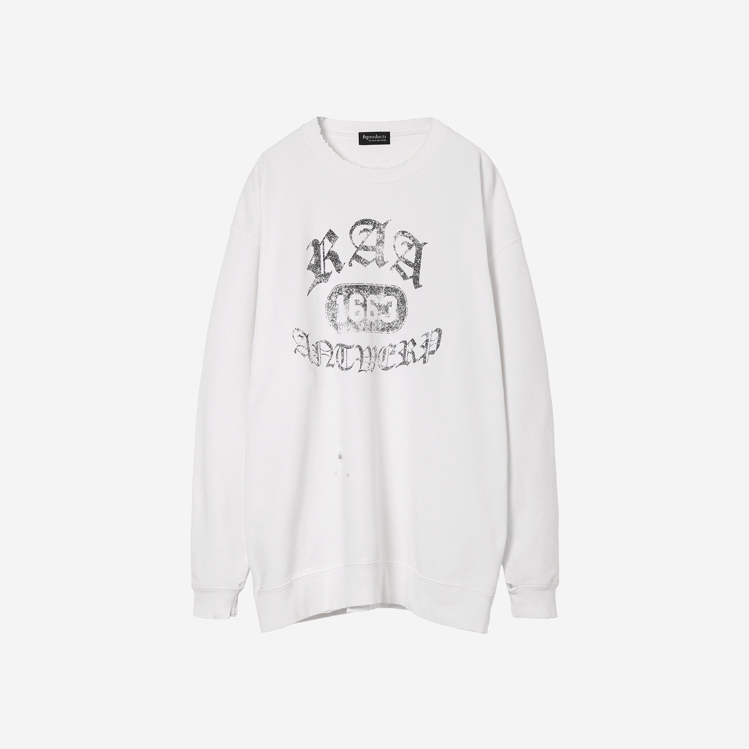 Damaged College Sweatshirt / white