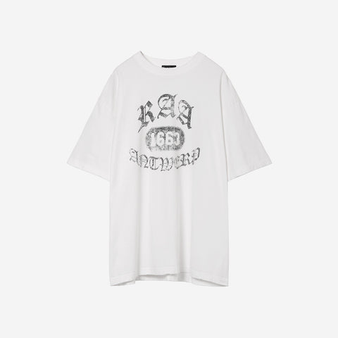 Damaged College Tee / white