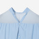Sheer Mix V Neck Shirt Dress / sax