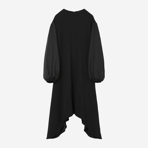Rayered Sleeve Dress / black