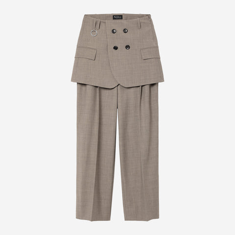 Tailored Detail Wide Pants / beige
