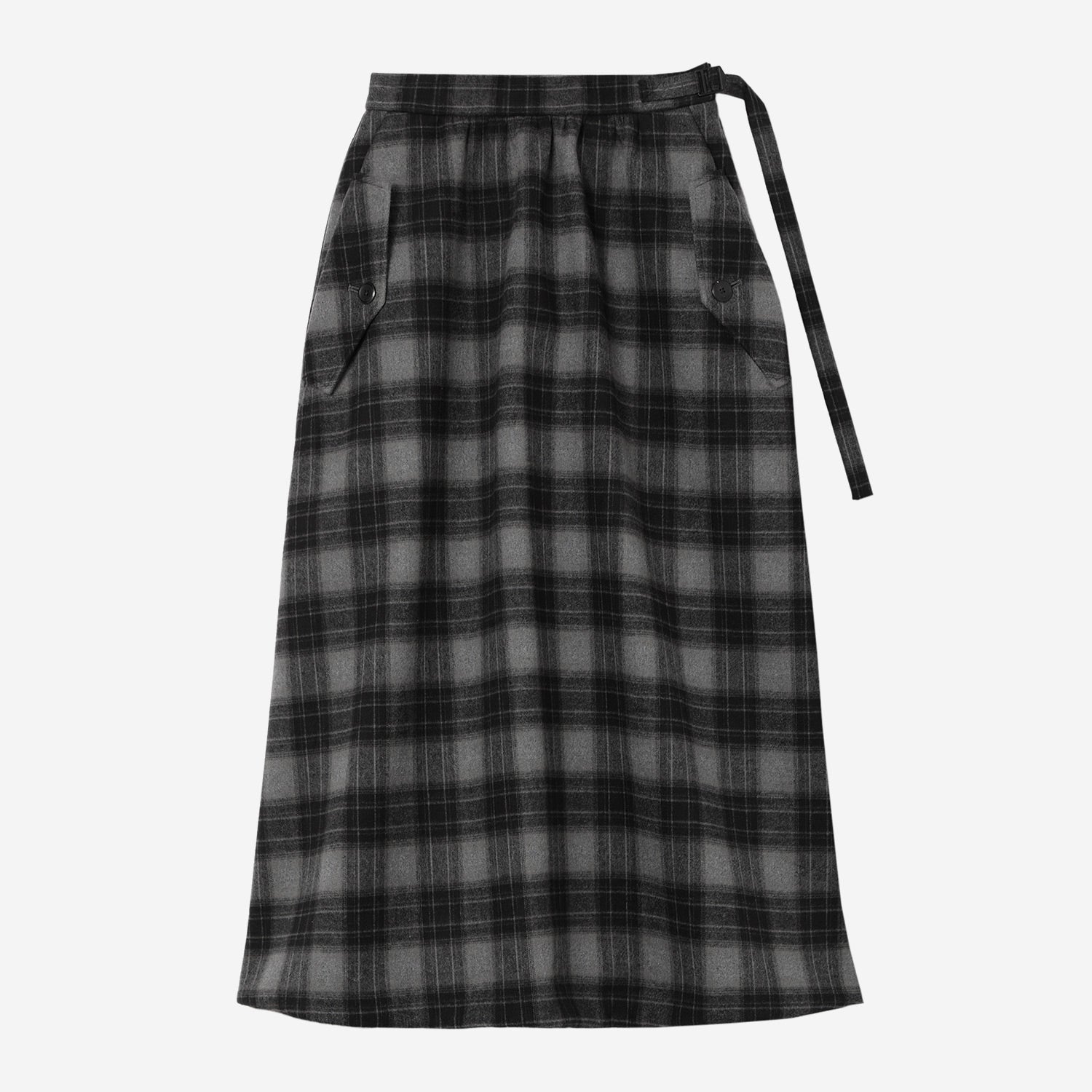 Bonding West Gather Volume Skirt / gray check
