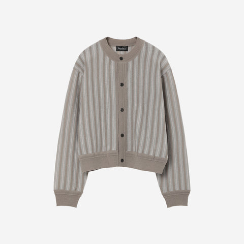 Stripe Knit Cardigan / beige stripe