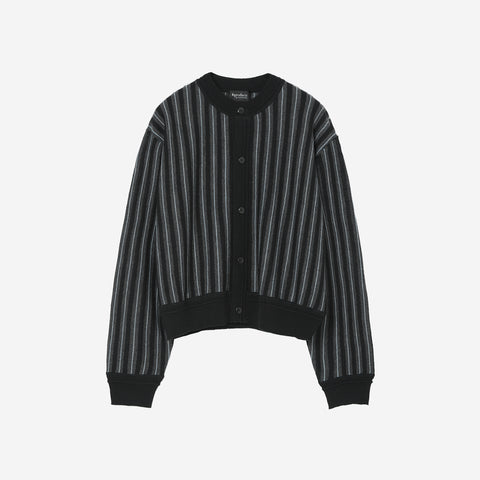 Stripe Knit Cardigan / black stripe